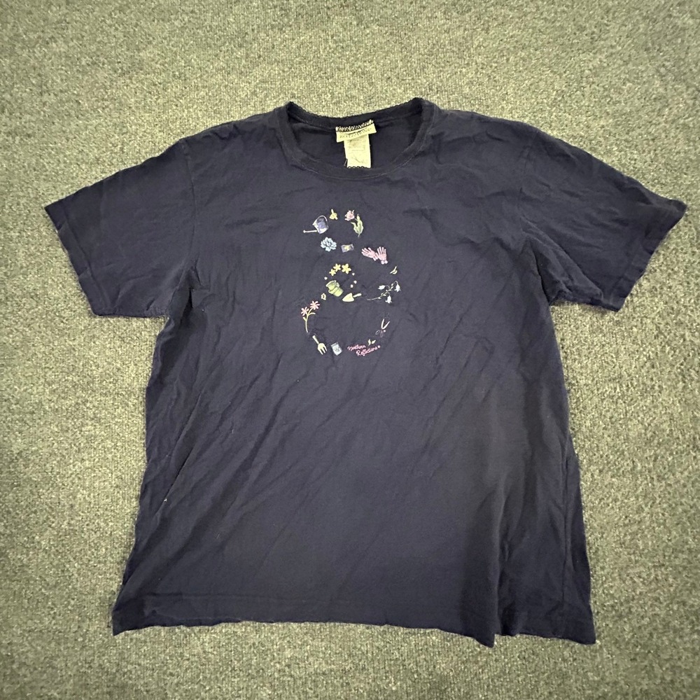 Northern Reflections T-Shirt Womens Size L Navy Blue Gardening Graphic Canada